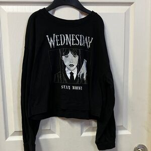 Girls Wednesday Old Navy Black Crop Top size XL (14-16)